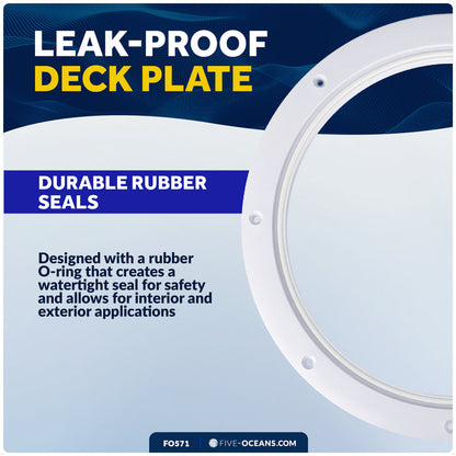 8" Deck Plate, Round, White