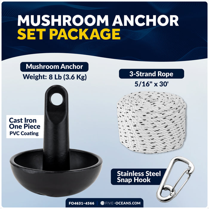 8 Lb. Mushroom Anchor Kit – FO4631-4566 - Five Oceans