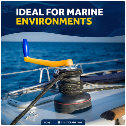 8" Universal Floating Winch Handle, Lock-In Mechanism, Orange & Blue - FO86 - Five Oceans