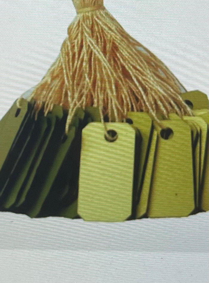 Plastic String Tags Gold