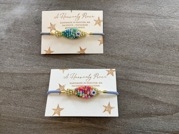 Handmade Colorful Beaded Fish Bracelet