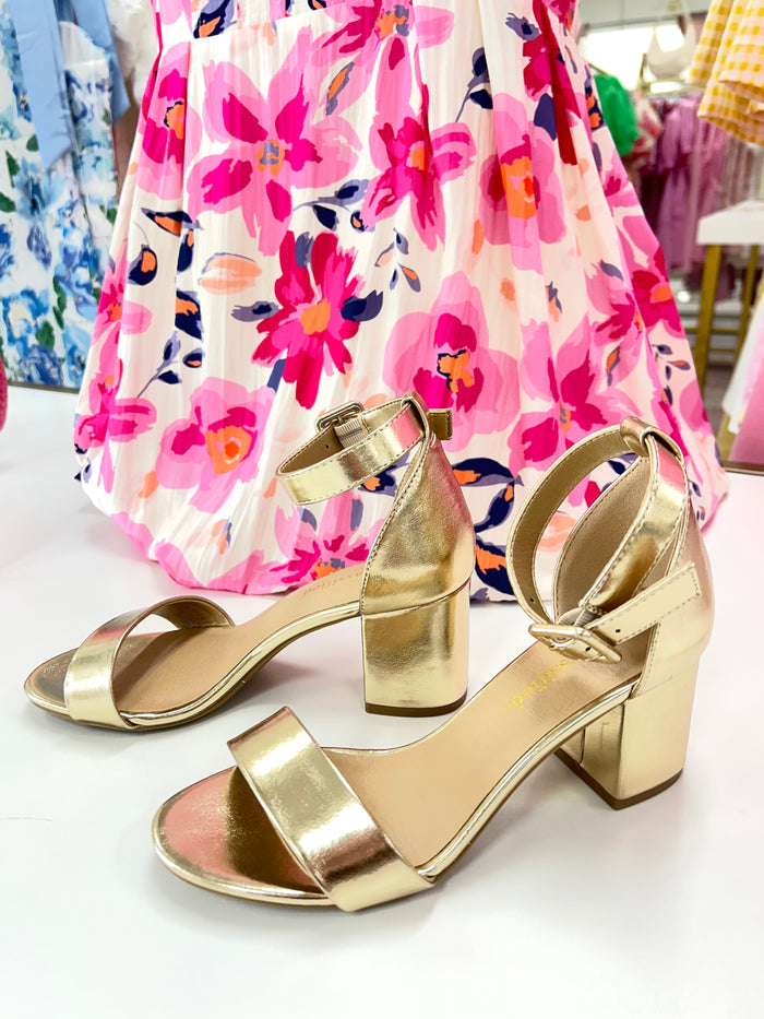 Gold Open Toe Heel