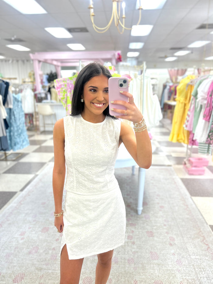 White Eyelet Set