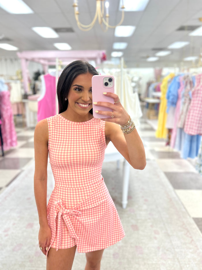 Pink Lemonade Gingham Athletic Dress