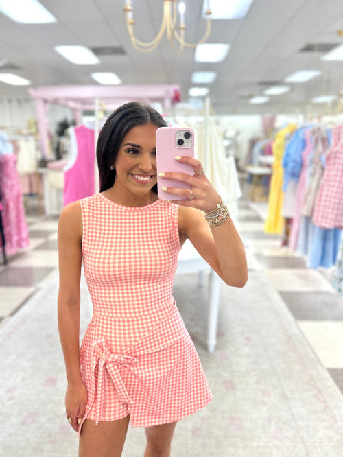 Pink Lemonade Gingham Athletic Dress