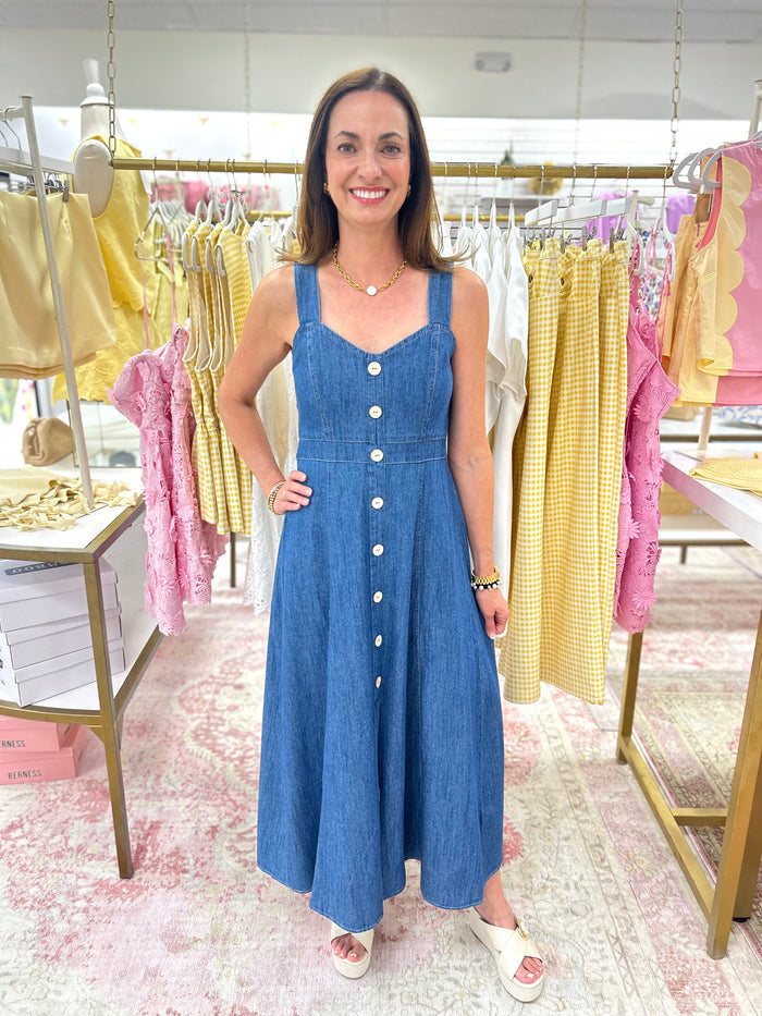Coastal Denim Midi Dress