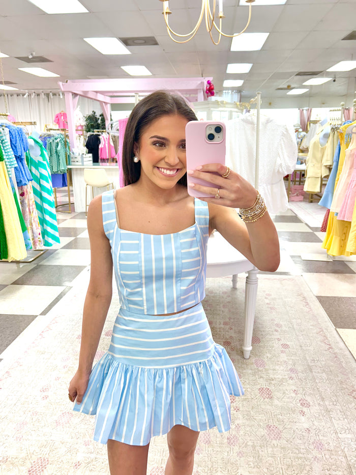 Summer Fun Blue White Stripe 2 Piece Set