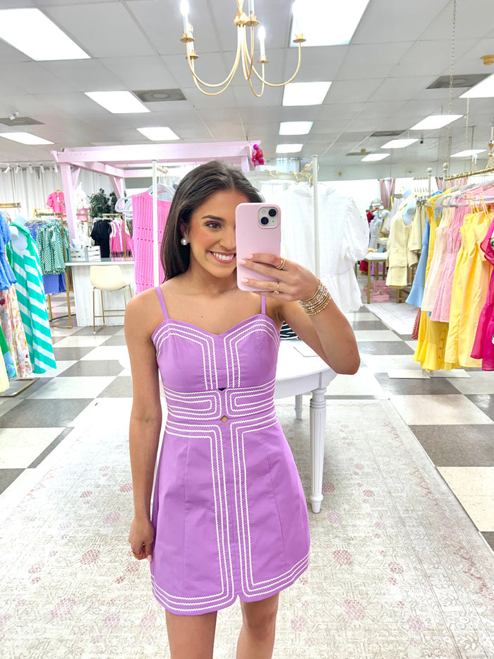 Game Day Lavender/White Mini Dress