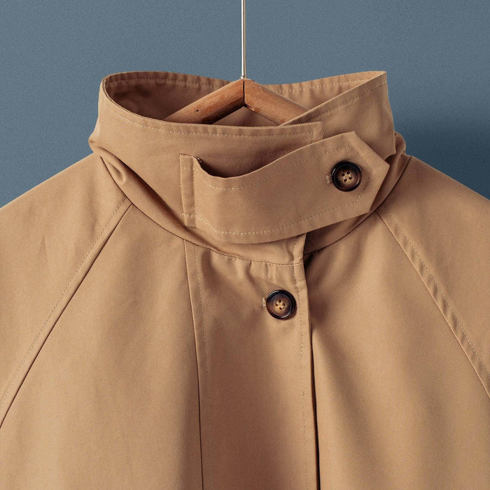 A-Line Swing Trench Jacket W/Plaid Lining