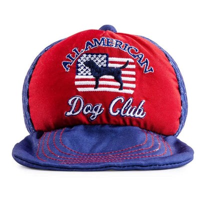 Haute Diggity Dog Dog Toys All American Dog Club Trucker Hat Plush Squeaky Dog Toy