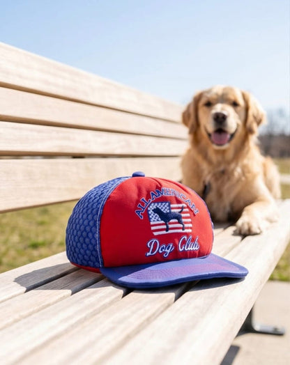 Haute Diggity Dog Dog Toys All American Dog Club Trucker Hat Plush Squeaky Dog Toy
