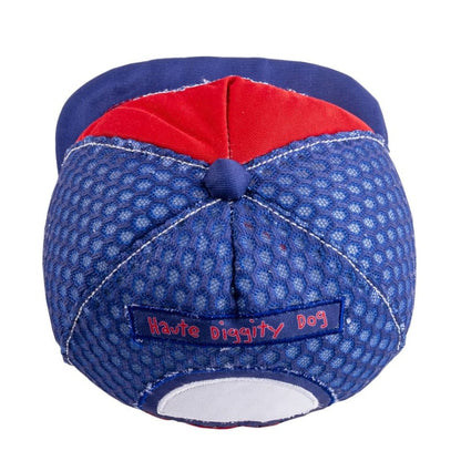 Haute Diggity Dog Dog Toys All American Dog Club Trucker Hat Plush Squeaky Dog Toy