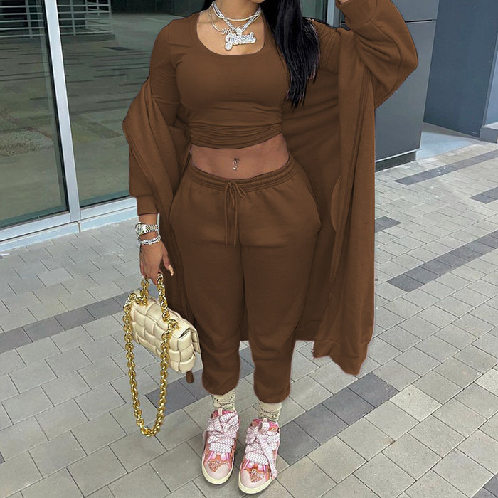 Autumn Women Clothing Long Sleeve Hooded Casual Sports  Two Piece Set