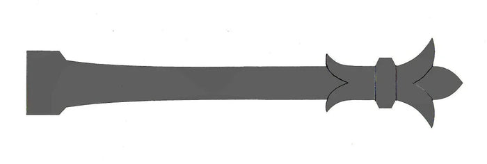 Babylonian Fleur De Lis Iron Garage Door Dummy Hinge Strap - Old West Iron