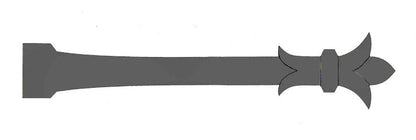 Babylonian Fleur De Lis Iron Garage Door Dummy Hinge Strap - Old West Iron
