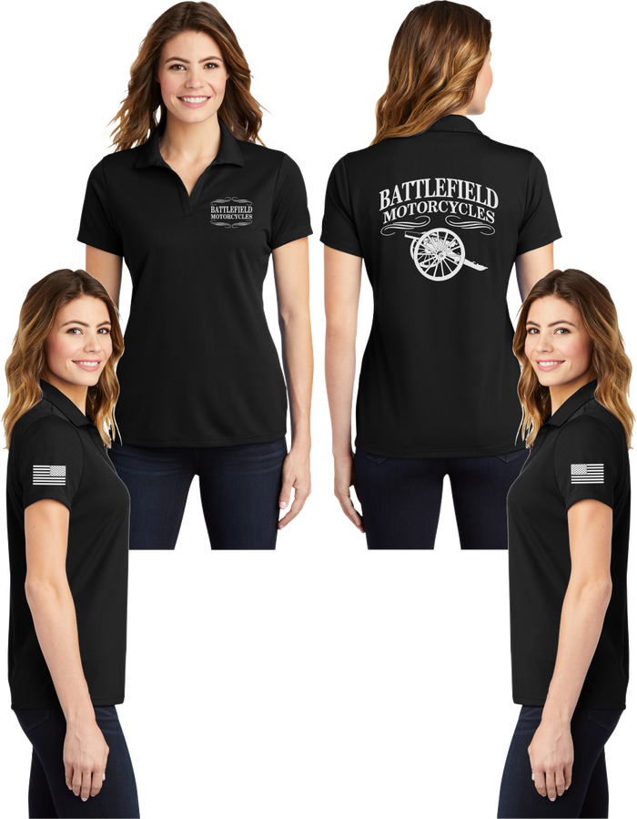 Battlefield Cannon - Womens V-Neck Polo - 100% Polyester