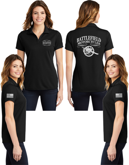 Battlefield Cannon - Womens V-Neck Polo - 100% Polyester
