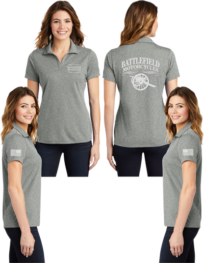 Battlefield Cannon - Womens V-Neck Polo - 100% Polyester