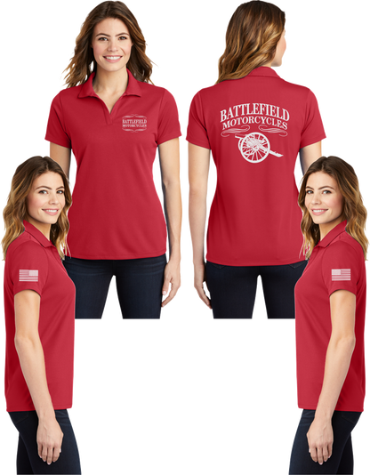 Battlefield Cannon - Womens V-Neck Polo - 100% Polyester