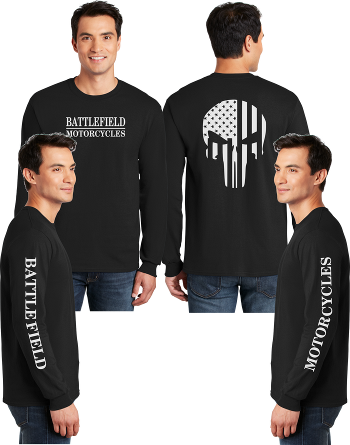 Battlefield Flag Punisher (Big Front) - Reflective  Long Sleeve - Dry Blend