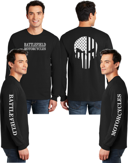Battlefield Flag Punisher (Big Front) - Reflective  Long Sleeve - Dry Blend