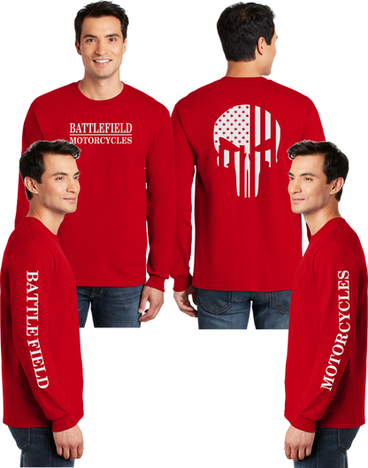 Battlefield Flag Punisher (Big Front) - Reflective  Long Sleeve - Dry Blend