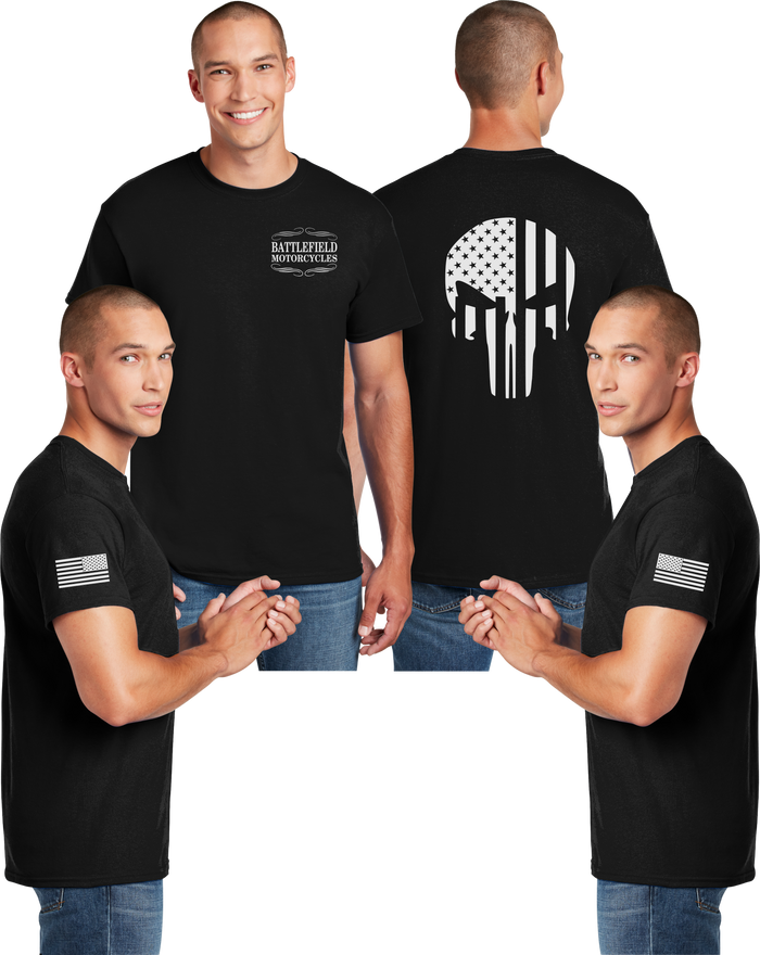 Battlefield Flag Punisher (Small Front) - Reflective Tee - Dry Blend