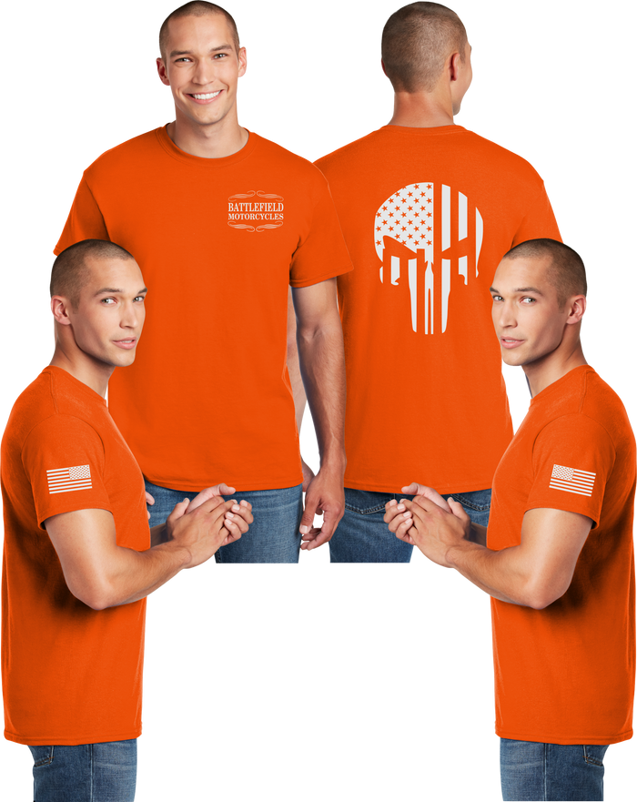 Battlefield Flag Punisher (Small Front) - Reflective Tee - Dry Blend