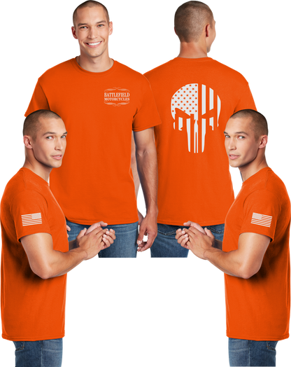 Battlefield Flag Punisher (Small Front) - Reflective Tee - Dry Blend