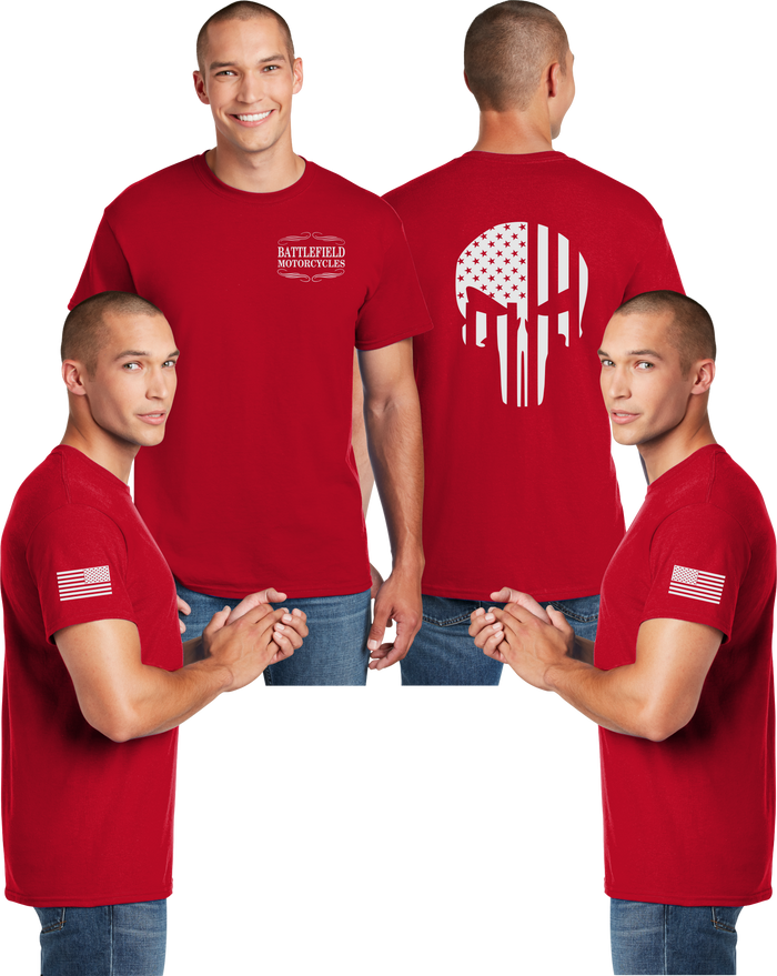 Battlefield Flag Punisher (Small Front) - Reflective Tee - Dry Blend