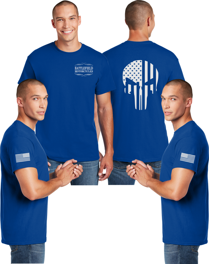 Battlefield Flag Punisher (Small Front) - Reflective Tee - Dry Blend