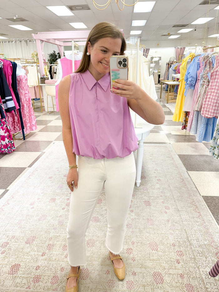 Bayeas White Frayed Bottom Jeans