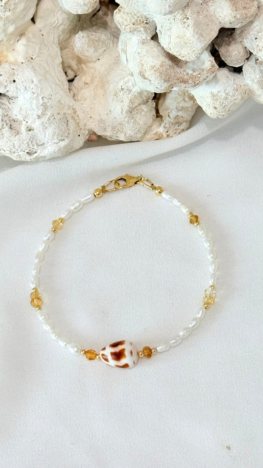 Bermuda shell bracelet - Citrine