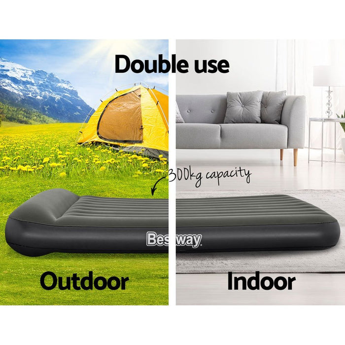 Bestway Air Mattress Queen Inflatable Bed 30cm Airbed Grey -Home Living Store - -