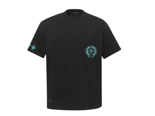 Black Blue Logo and Back Cross Printed