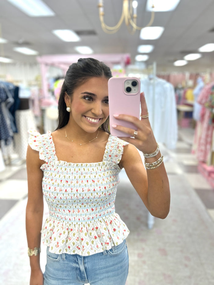 Blooms Smocked Top