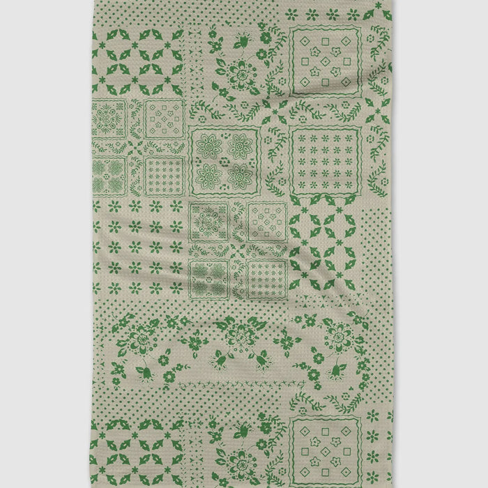 Blossoming Bandanna Green Tea Towel