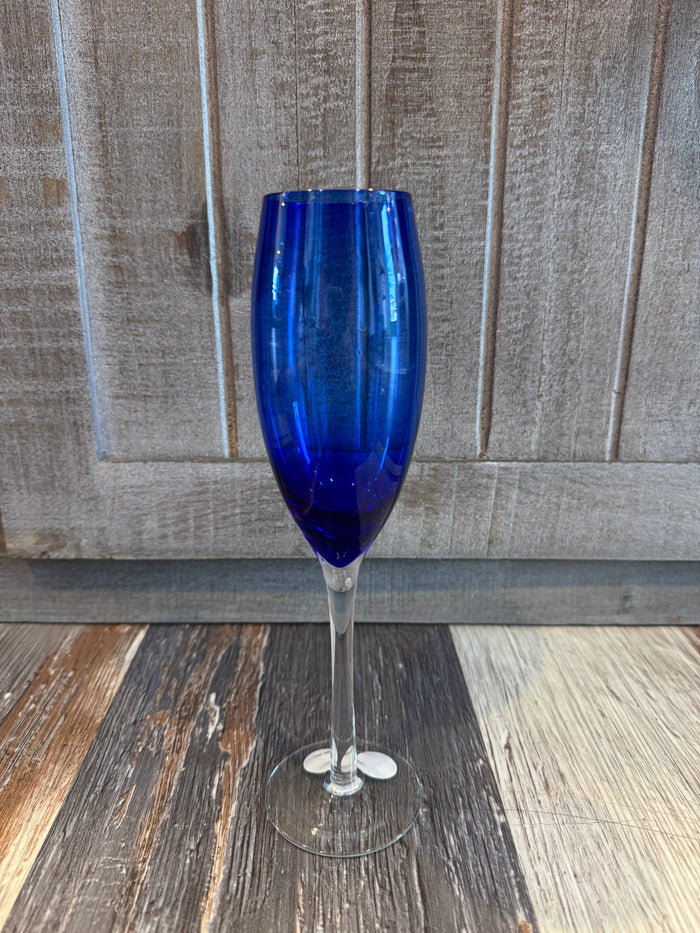 Blue Champagne Glass