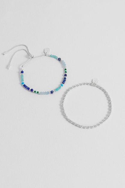 Blue Gemstone Bracelet Set