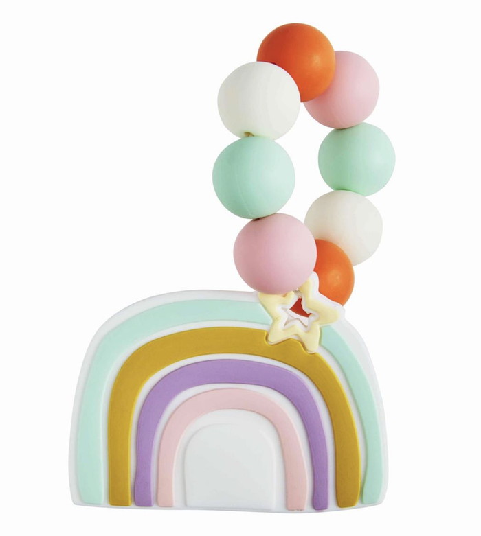 Blue Rainbow Silicone Teether