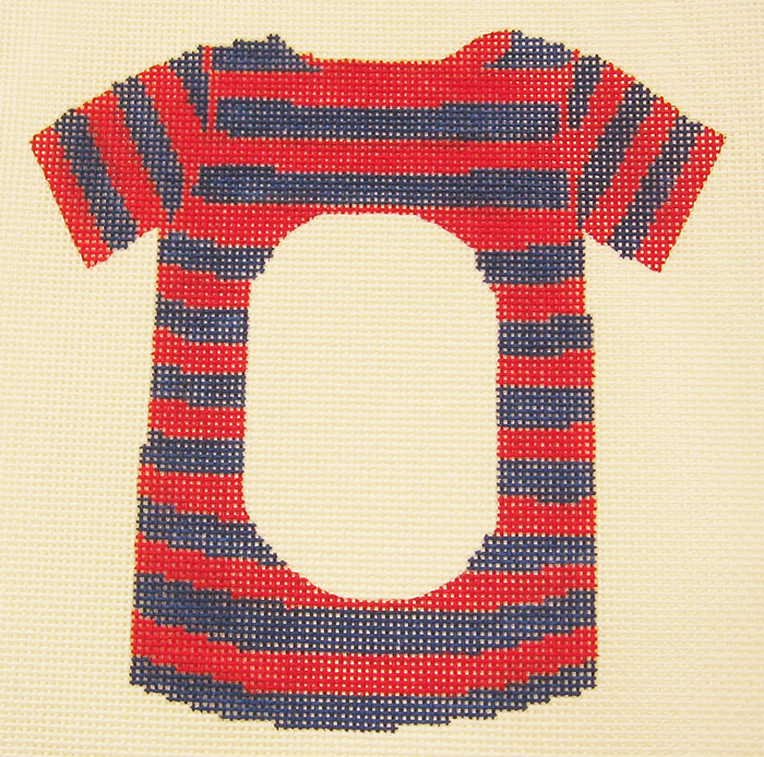 Needlepoint Blue Red T-Shirt Frame Canvas
