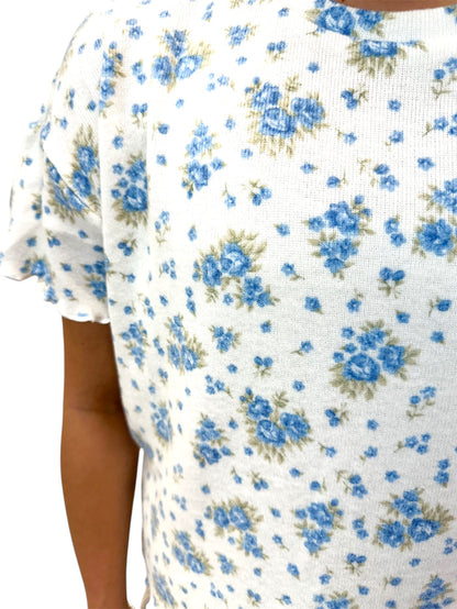 Blue & White Floral Pajama Set