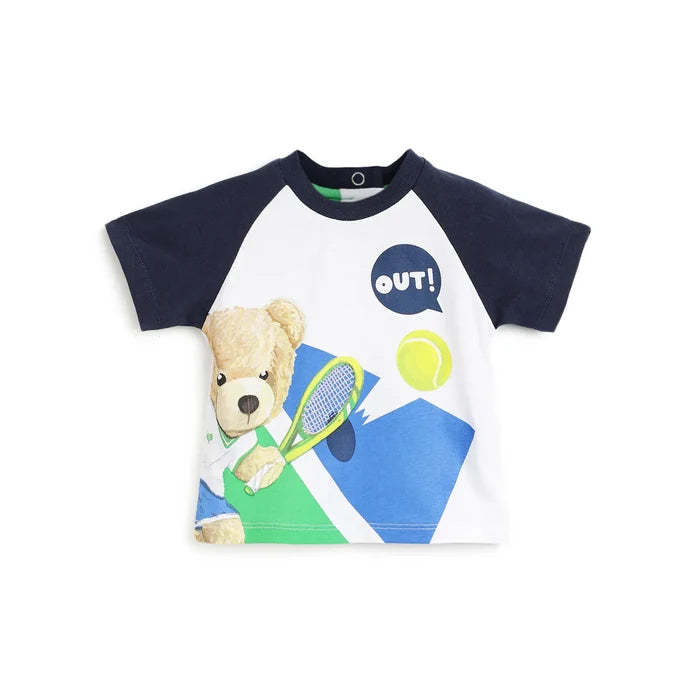 Boys White Graphic Printed T-shirt