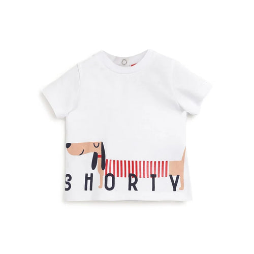 Boys White Printed T-shirt