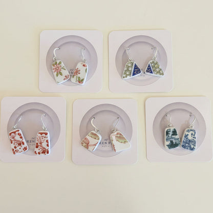 Broken Plate Dangle Earrings