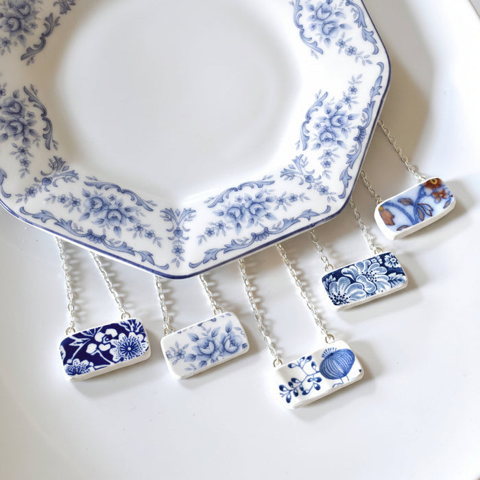 Broken Plate Rectangle Necklace