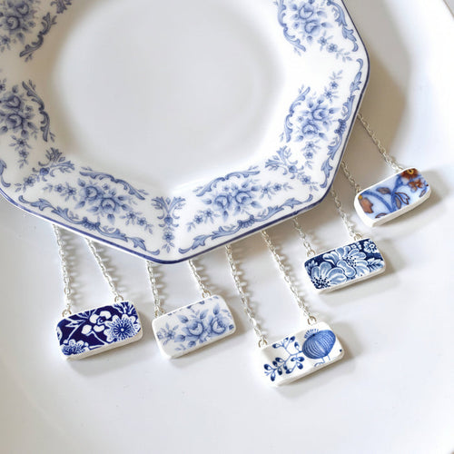 Broken Plate Rectangle Necklace