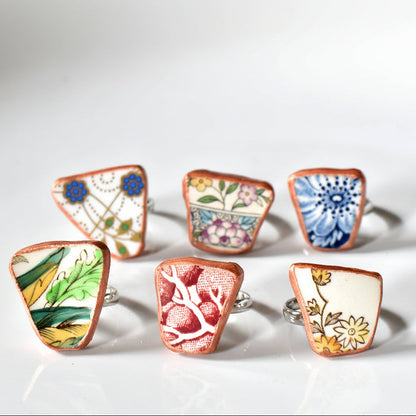 Broken Plate Shard Adjustable Ring