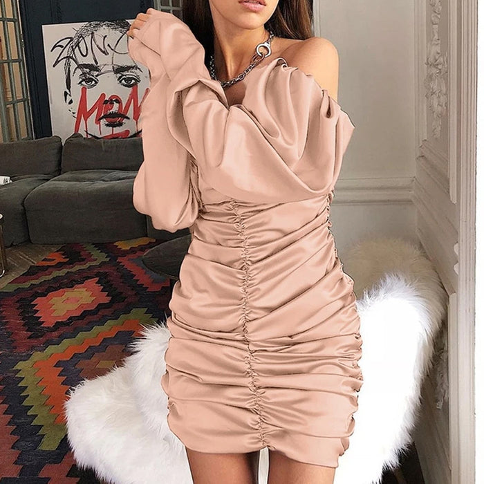 Casual Slim Fit One Shoulder Dress