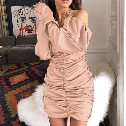 Casual Slim Fit One Shoulder Dress